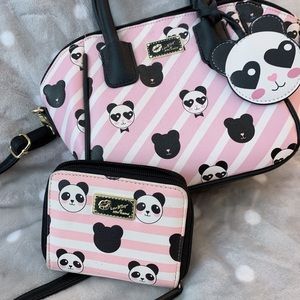 🐼Betsey Johnson Pink Panda crossbody bag+Wallet🐼